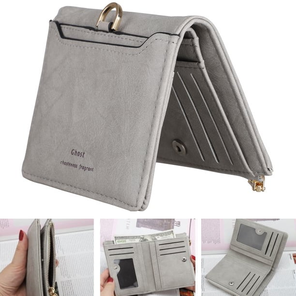 Heart Wings Pop Wallet Real Leather Purse Credit Card Holder for Women Phone Girl 